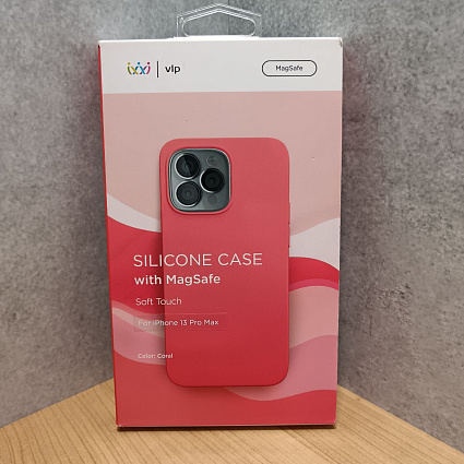 Чехол vlp Silicone case with MagSafe для iPhone 13 Pro Max, коралловый Фото 2