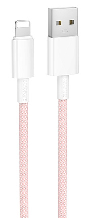 Кабель Borofone USB - Lightning 1m 2.4А BX117, розовый Фото 1