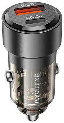 Автомобильное зарядное устройство BOROFONE BZ20 38W USB-C, черный Фото 1