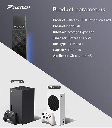 Карта расширения памяти Reletech Xbox, 1 Тб, серый Фото 3