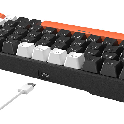 Клавиатура CyberLynx KA68, красные свитчи, черно-белый Фото 8