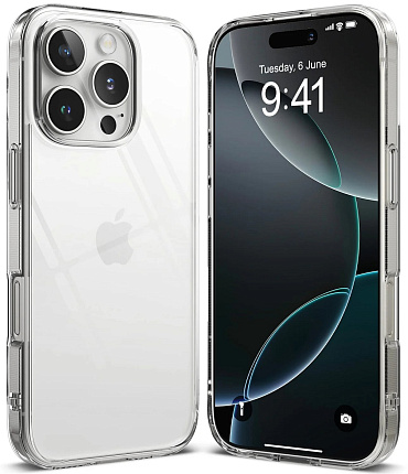 Силиконовый чехол для iPhone 16 Pro, прозрачный Фото 1