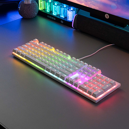 Клавиатура CyberLynx BD104, коричневые свитчи, белый Фото 10