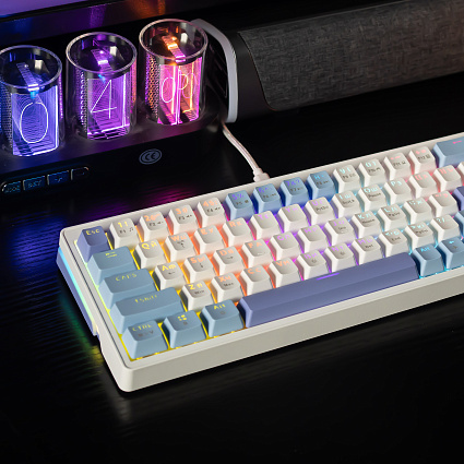 Клавиатура CyberLynx AG63, красные свитчи, бело-синий Фото 9