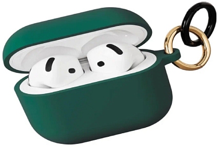 Силиконовый чехол VLP для AirPods 4 карабин, тёмно-зелёный (Dark green) Фото 1