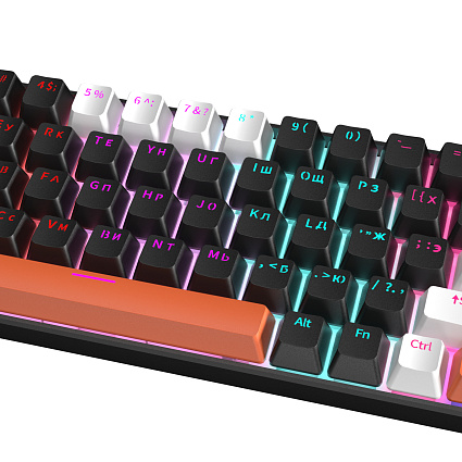 Клавиатура CyberLynx KA68, красные свитчи, черно-белый Фото 2