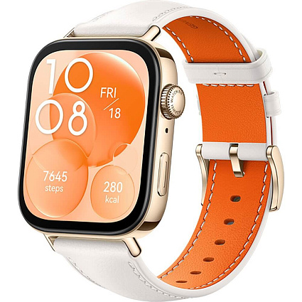 Смарт-часы  HUAWEI Watch Fit 3 SLO-B09, белый кожаный ремешок Фото 1