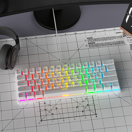 Клавиатура CyberLynx BD61, коричневые свитчи, белый Фото 5