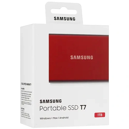 Внешний SSD диск Samsung T7 1ТБ, красный (MU-PC1T0R) Фото 4