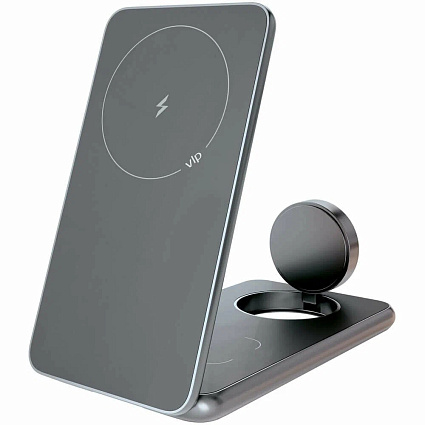 Беспроводное зарядное устройство VLP Alum Power 3 in 1, темно-серый Фото 1