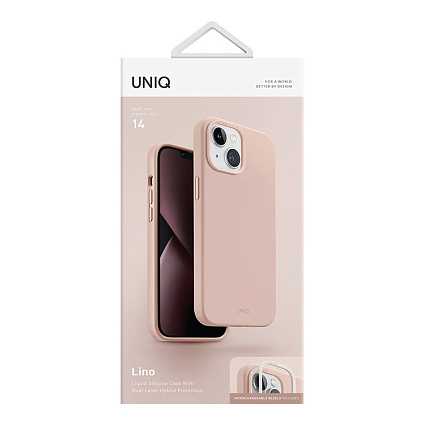 Чехол Uniq Lino для iPhone 14, розовый (IP6.1(2022)-LINOPNK) Фото 5