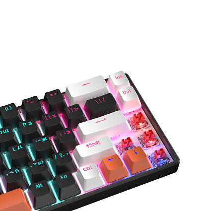 Клавиатура CyberLynx KA68, красные свитчи, черно-белый Фото 4