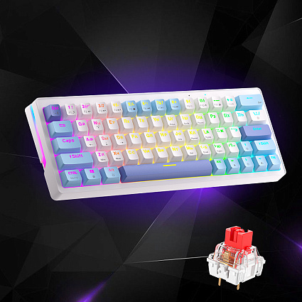 Клавиатура CyberLynx AG63, красные свитчи, бело-синий Фото 4