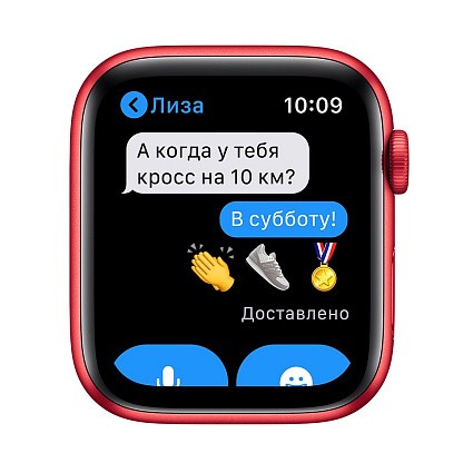 Умные часы Apple Watch Series 6, 44 мм, алюминий цвета (PRODUCT)RED, спортивный ремешок красного цвета Фото 6