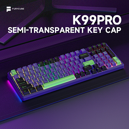 Беспроводная клавиатура Furycube K99 PRO, Platinum Switch, фиолетово-черный Фото 1