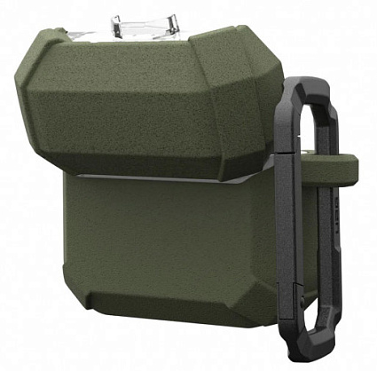 Чехол с карабином UAG Plasma Case для AirPods 4, оливковый (Olive Drab) Фото 5