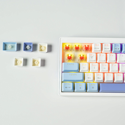 Клавиатура CyberLynx AG63, красные свитчи, бело-синий Фото 8