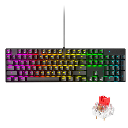 Клавиатура CyberLynx BD104, красные свитчи, черный Фото 7