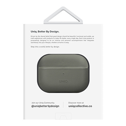 Чехол Uniq Terra Leather для AirPods Pro 2, зеленый (AIRPODSPRO2-TERLGRN) Фото 3