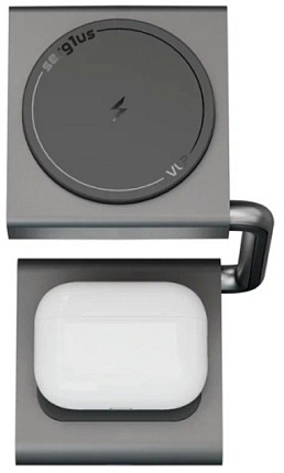 Беспроводное зарядное устройство VLP Zen Charger MagSafe для Apple, серый Фото 2