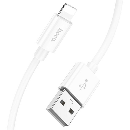Кабель Hoco X87 Usb to Lightning 2.4A., 1м, белый Фото 2