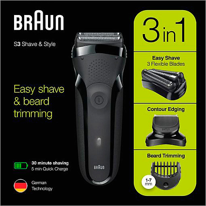 Электробритва Braun Series 3 Shave&Style 300BT, черный Фото 3