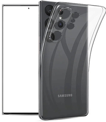 Силиконовый чехол для Samsung Galaxy S23 Ultra, прозрачный Фото 2