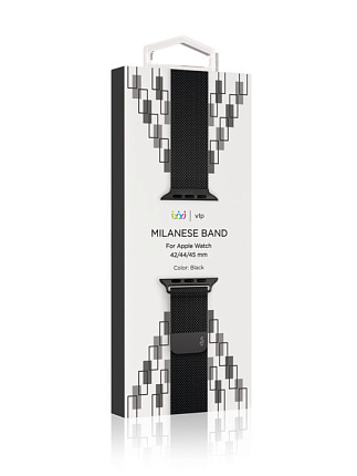 Ремешок VLP Milanese Band для Apple Watch 42/44/45mm, черный Фото 4