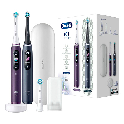 Электрическая зубная щетка Oral-B iO Series 8 Duo, фиолетовая + черная Фото 1