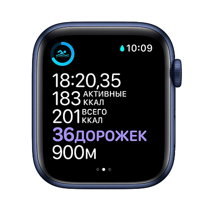 Умные часы Apple Watch Series 6, 44 мм, алюминий синего цвета, спортивный ремешок «темный ультрамарин» Фото 5