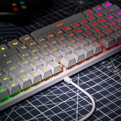 Клавиатура CyberLynx BD104, красные свитчи, белый Фото 5