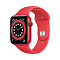 Умные часы Apple Watch Series 6, 44 мм, алюминий цвета (PRODUCT)RED, спортивный ремешок красного цвета Фото 1