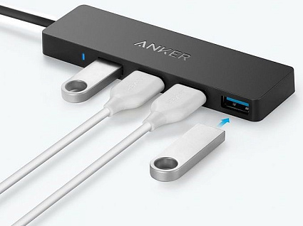 Адаптер Anker Ultra Slim 4 USB-A ANK-A7516016-BK, черный Фото 2