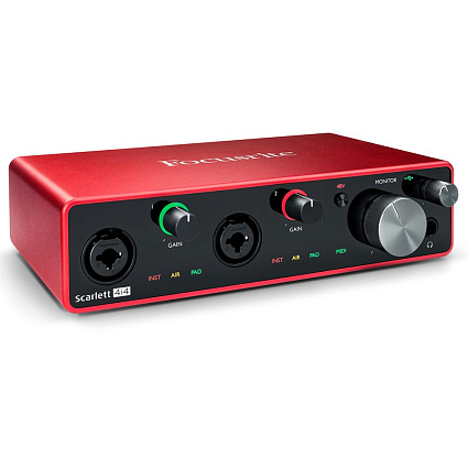 Внешняя звуковая карта Focusrite Scarlett 3rd Gen, красный Фото 1