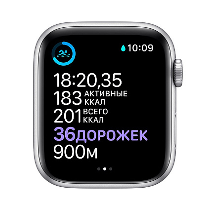 Умные часы Apple Watch Series 6, 44 мм, алюминий серебристого цвета, спортивный ремешок белого цвета Фото 5