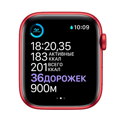 Умные часы Apple Watch Series 6, 44 мм, алюминий цвета (PRODUCT)RED, спортивный ремешок красного цвета Фото 4
