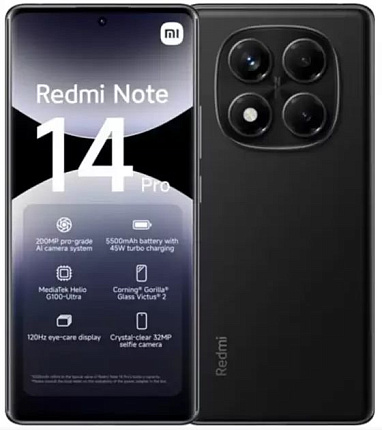 Смартфон Xiaomi Redmi Note 14 Pro 12/512 Гб, черный Фото 1