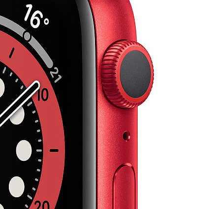 Умные часы Apple Watch Series 6, 44 мм, алюминий цвета (PRODUCT)RED, спортивный ремешок красного цвета Фото 2