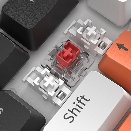 Клавиатура CyberLynx KA68, красные свитчи, черно-белый Фото 7