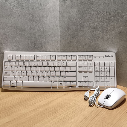 Клавиатура и мышь Logitech MK120, белый Фото 4