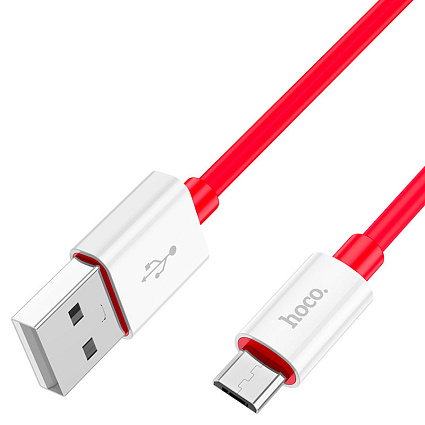 Кабель Hoco X87 USB - MicroUSB, 1 м 2.4 A, красный Фото 1