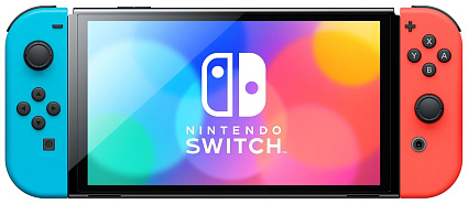Игровая приставка Nintendo Switch (OLED model), неоновый синий/неоновый красный Фото 1