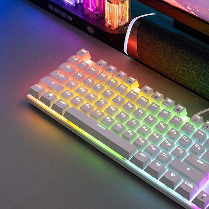 Клавиатура CyberLynx BD104, коричневые свитчи, белый Фото 9