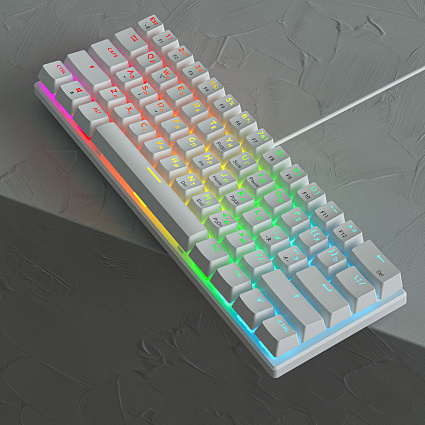 Клавиатура CyberLynx BD61, коричневые свитчи, белый Фото 2