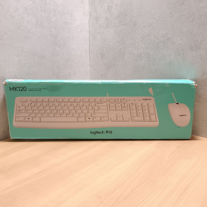 Клавиатура и мышь Logitech MK120, белый Фото 2