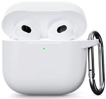 Силиконовый защитный чехол для AirPods 4, белый (White) Фото 1